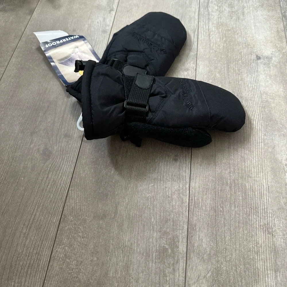 New Y2K Columbia Black Waterproof Youth XS Black Chippewa Mittens Snow Gloves